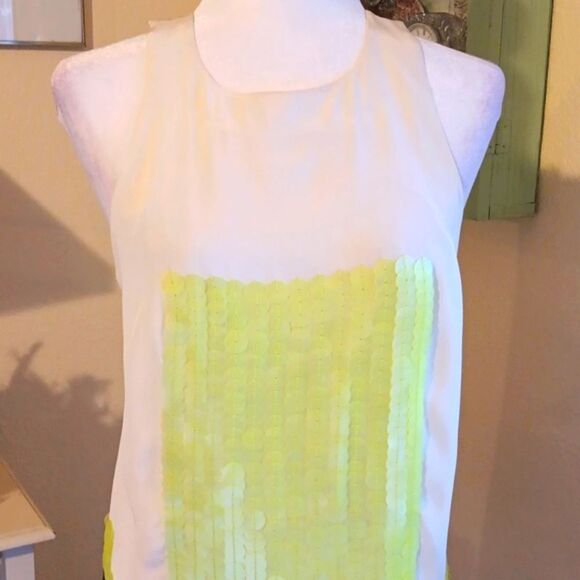Tibi Colorblock Silk Paillette Front Shift Dress. Y2K. Austin Powerful - Picture 2 of 12